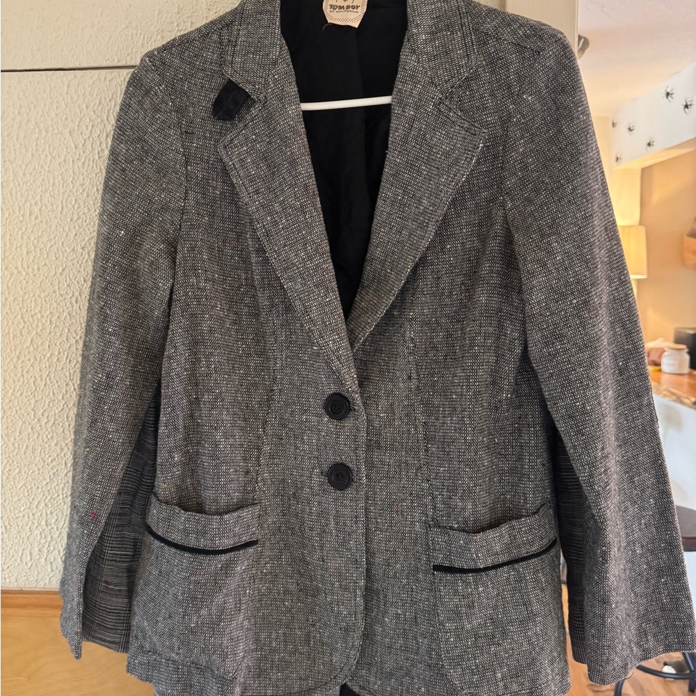 Gray Blazer with Elbow patches
